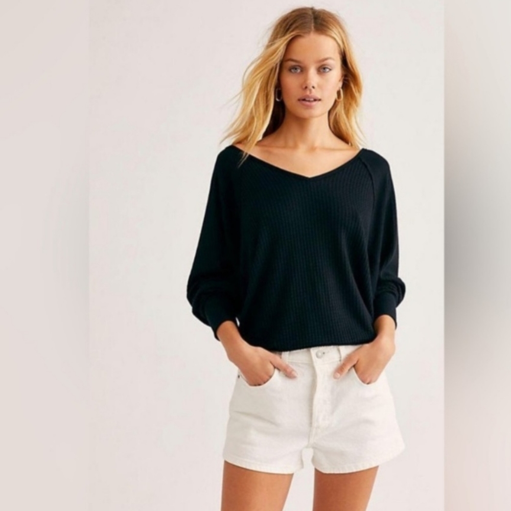 Free People Santa Clara Thermal - Black -L